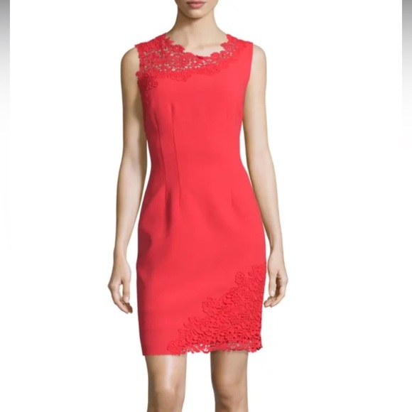 Elie Tahari Dresses & Skirts - Elie Tahari - Emory Sleeveless Sheath Dress w Lace Detail - size 4